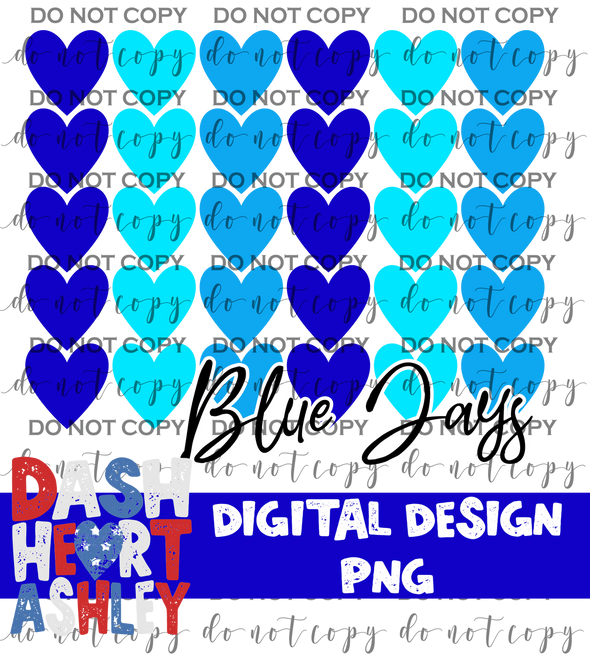 Blue Jays Valentines Hearts Digital Download