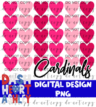 Cardinals Valentines Hearts Digital Download