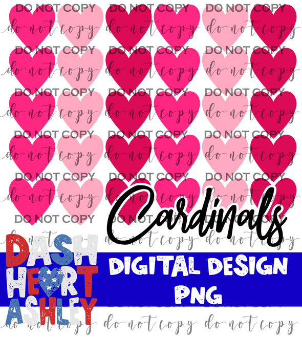 Cardinals Valentines Hearts Digital Download