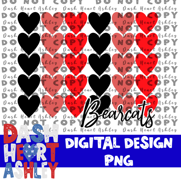 Bearcats Valentines Hearts Digital Download