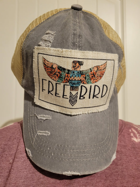RTS Patched Ponytail Hat - Free Bird