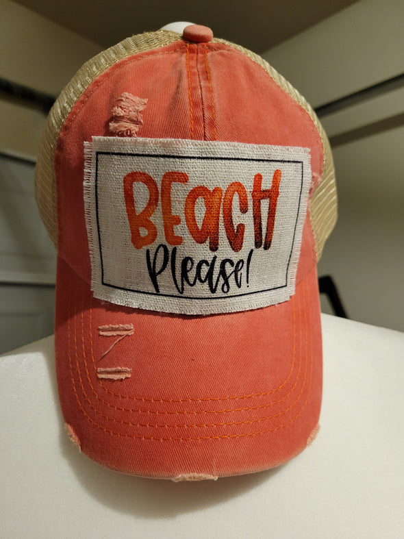 RTS Patched Ponytail Hat - Beach Please