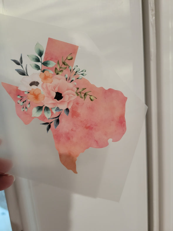 Pink Floral Texas White Toner (Oki) Print