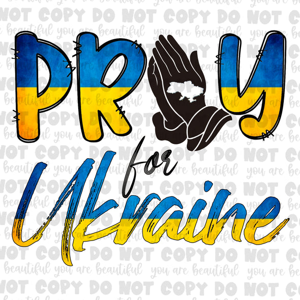 Pray For Ukraine Sublimation Transfer