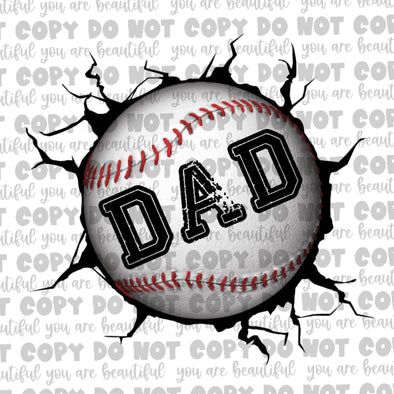 Baseball With Dad **DIGI PRINT/DTF/CLEAR FILM** TRANSFERS (NO MOQ)