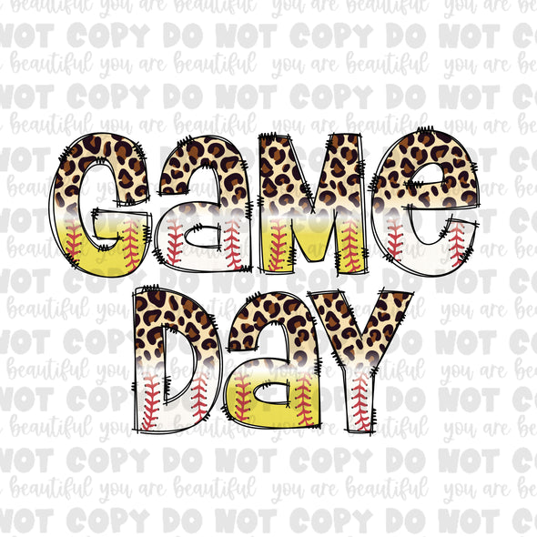 Leopard Game Day Baseball/Softball **DIGI PRINT/DTF/CLEAR FILM** TRANSFERS (NO MOQ)