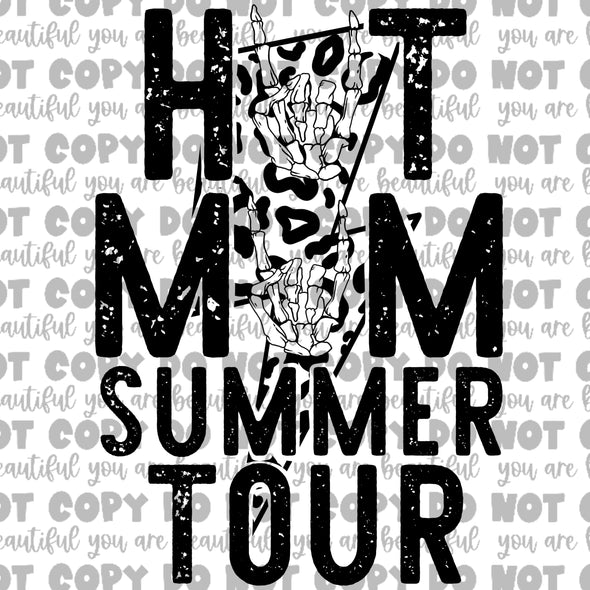 Hot Mom Summer Tour Black Sublimation Transfer