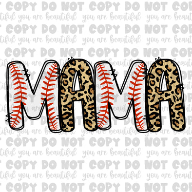 Cheetah Baseball Mama **DIGI PRINT/DTF/CLEAR FILM** TRANSFERS (NO MOQ)