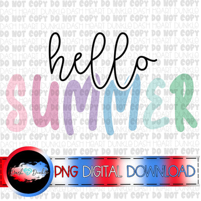 Hello Summer Pastels Digital Download