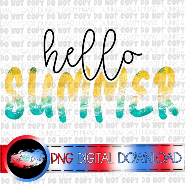 Hello Summer Beach Vibes Digital Download