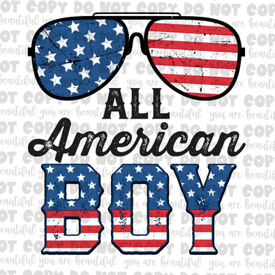 Sunglasses All American Boy **DIGI PRINT/DTF/CLEAR FILM** TRANSFERS (NO MOQ)