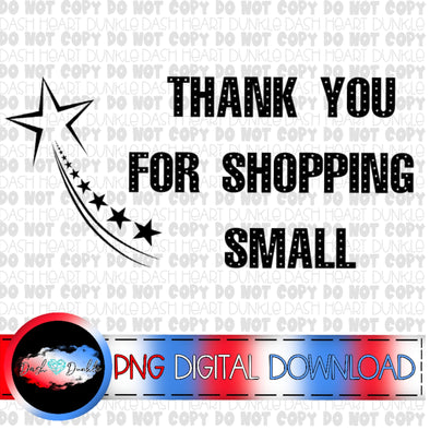 Patriotic Thank You For Shopping Small Thermal Label Digital Download