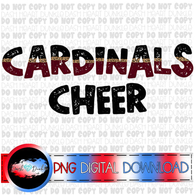 Black and Gold Cardinals Cheer Digital Download