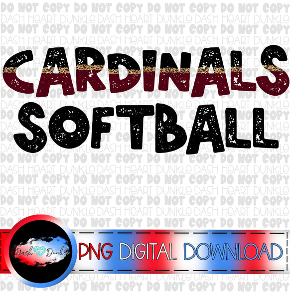 Black & Maroon Cardinals Softball Digital Download