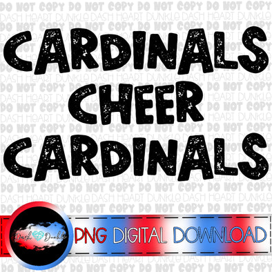Black Stacked Cardinals Cheer Digital Download