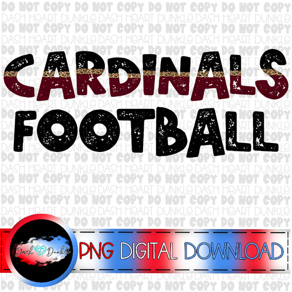 Black & Maroon Cardinals Football Digital Download