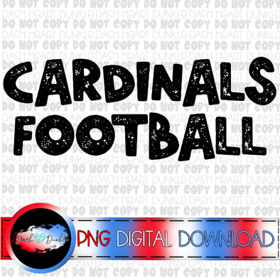 Black Cardinals Football Digital Download