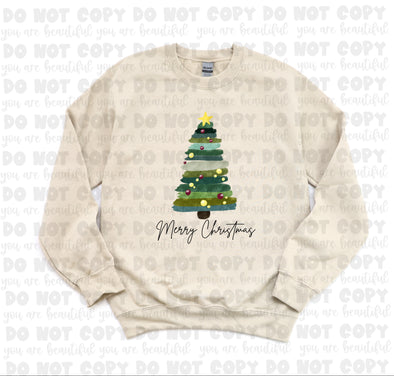 Watercolor Christmas Tree Merry Christmas Sublimation Transfer