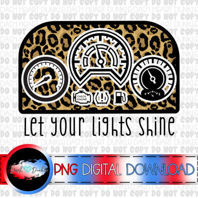 Let Your Lights Shine Leopard Black Lights Digital Download