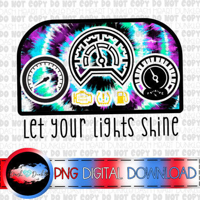 Let Your Lights Shine Tie Dye Lights Digital Download