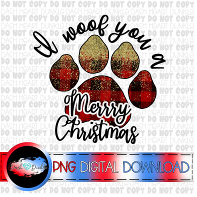 I Woof You A Merry Christmas Digital Download