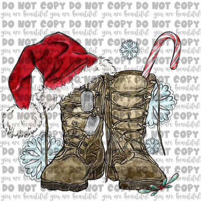 Christmas Army Boots Sublimation Transfer
