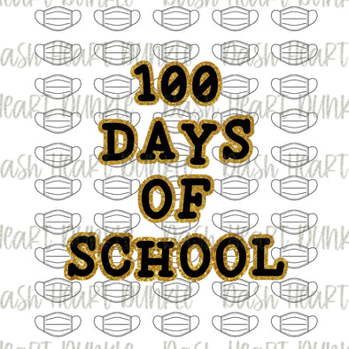 100 Days Of School Glitter Outline  Digital Download