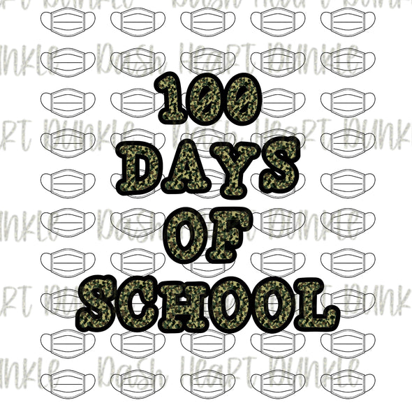 100 Days Of School Camo Letters  Digital Download