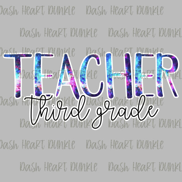 Teacher - Third Grade Tie Dye Digital Download