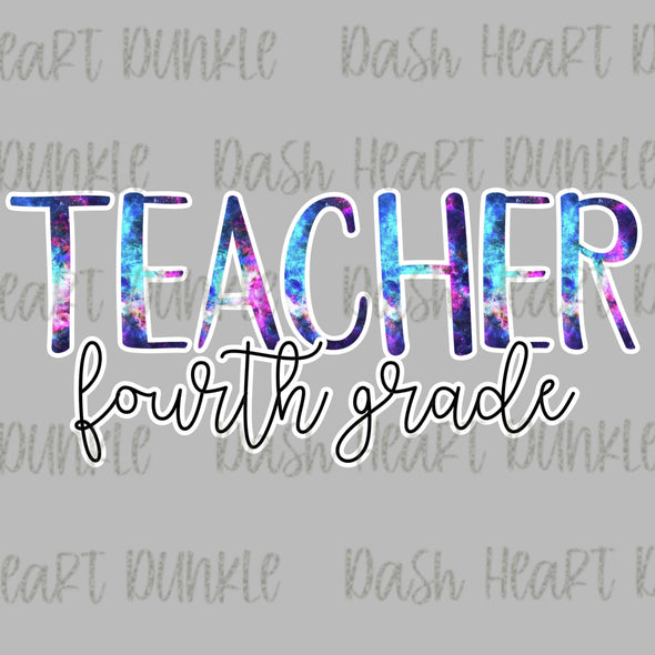 Teacher - Fourth Grade Tie Dye Digital Download