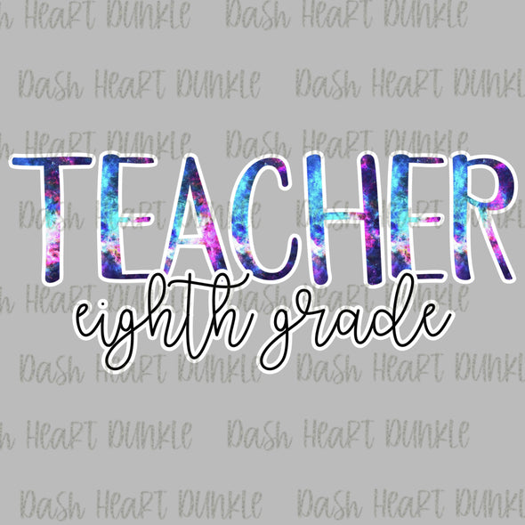 Teacher - Eighth Grade Tie Dye Digital Download