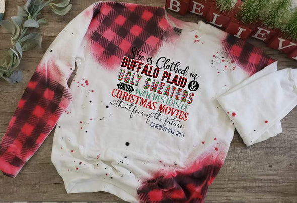 She Is Clothed In Buffalo Plaid Sublimation Transfer
