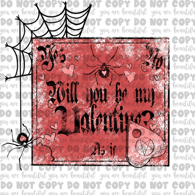 Color Will You Be My Valentine Planchette Sublimation Transfer