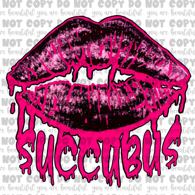 Succubus Dripping Lips Sublimation Transfer