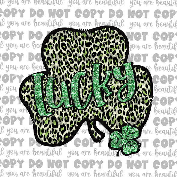 Green Animal Print Lucky Sublimation Transfer