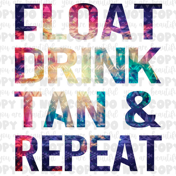 Float Drink Tan Repeat Sublimation Transfer