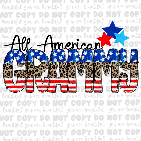 All American Grammy Sublimation Transfer