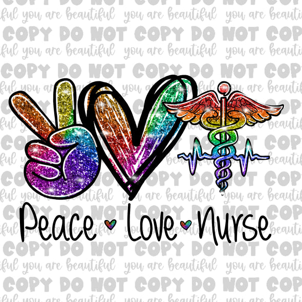 Peace Love Nurse Sublimation Transfer