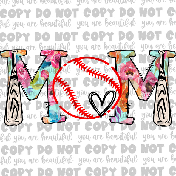 Floral Mom Weight Baseball Sublimation Transfer