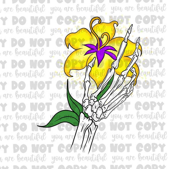 Skellie Gold Flower **DIGI PRINT/DTF/CLEAR FILM** TRANSFERS (NO MOQ)
