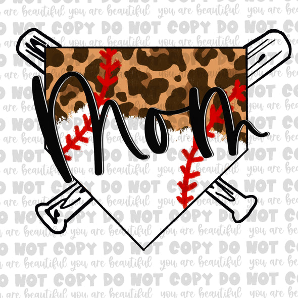 Leopard Mom Baseball Plate Sublimation Transfer
