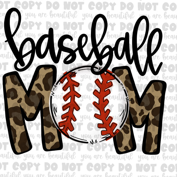 Leopard Baseball Mom Sublimation Transfer