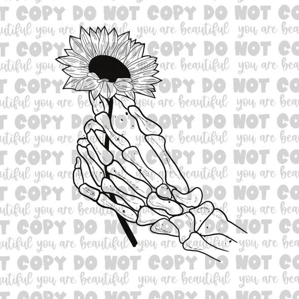 Sunflower With Skellie Hand Sublimation Transfer