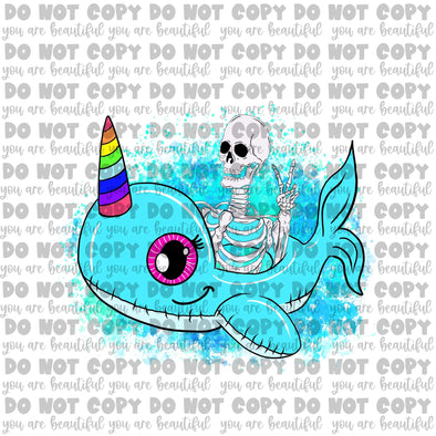 Narwhal Mother Floater **DIGI PRINT)/DTF/CLEAR FILM** TRANSFERS (NO MOQ)